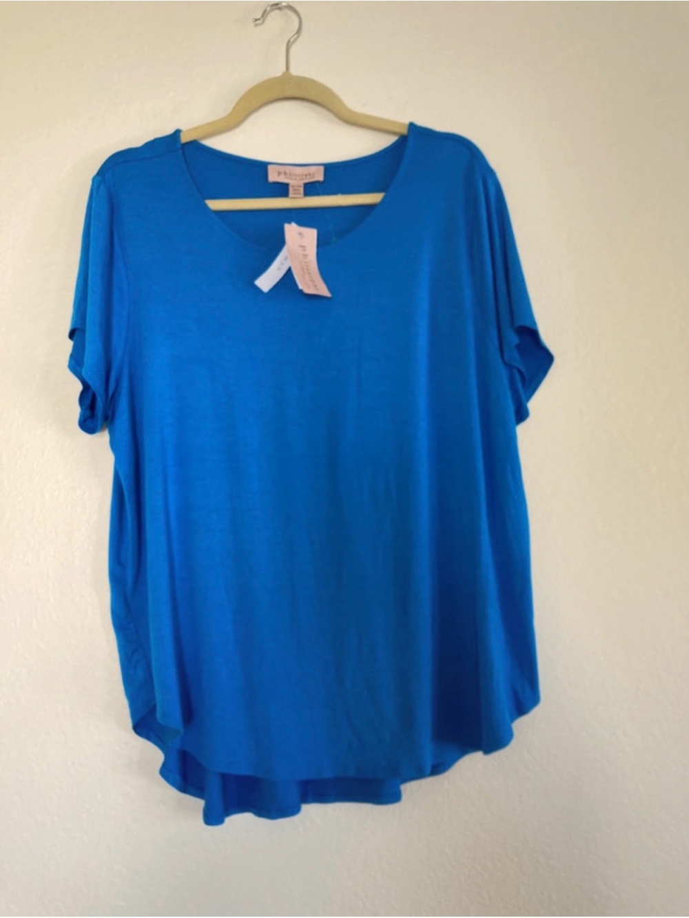 Philosophy Vivid Blue Scoop Neck Crop Top